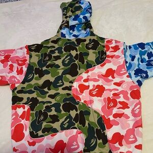 Bape ABC Camo Patchwork Relaxed Fit Zip Hoodie Multicolor-BRAND NEW